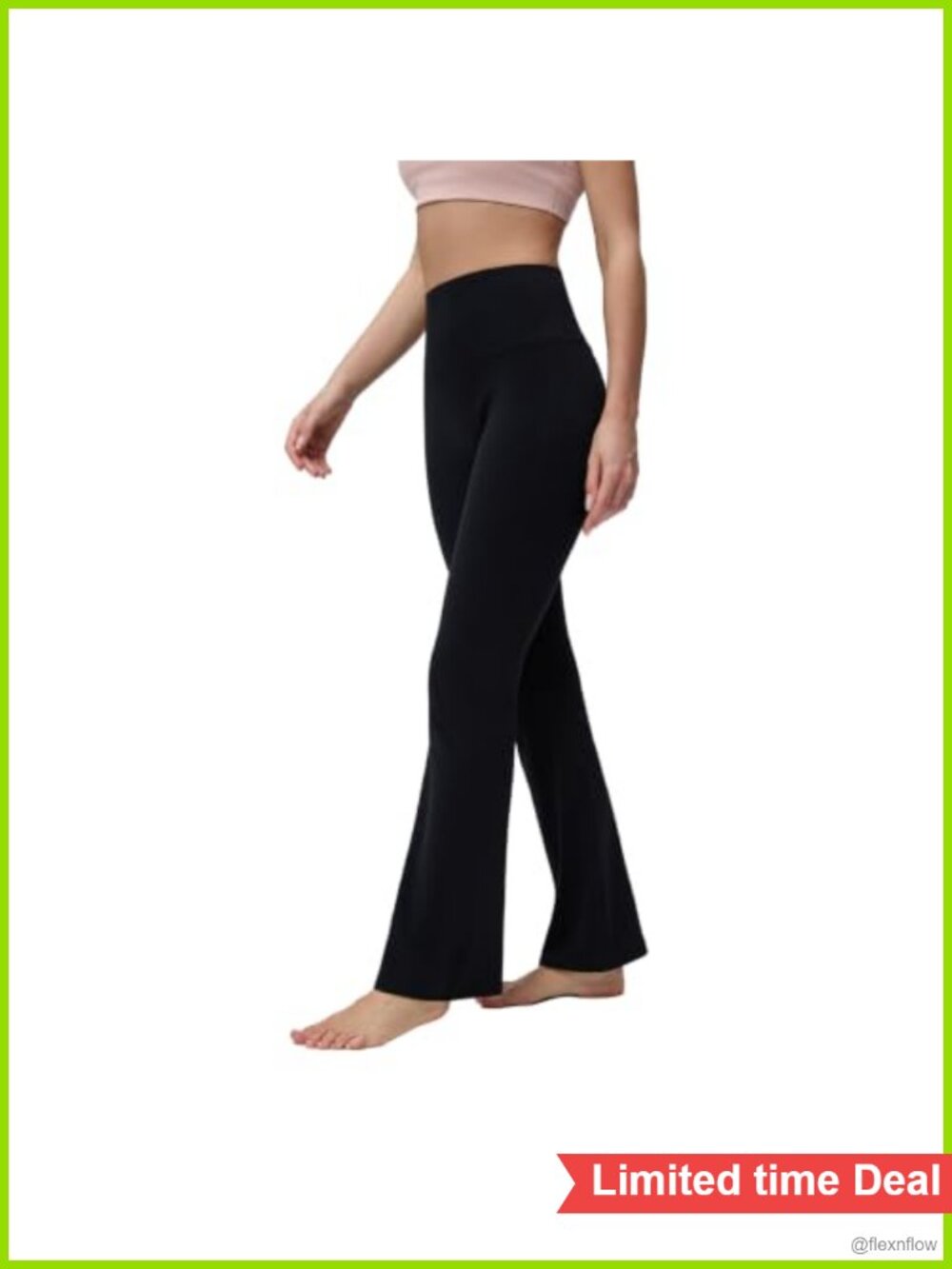 High Waisted Flare Leggings with Pockets Tummy Control Yoga Pants